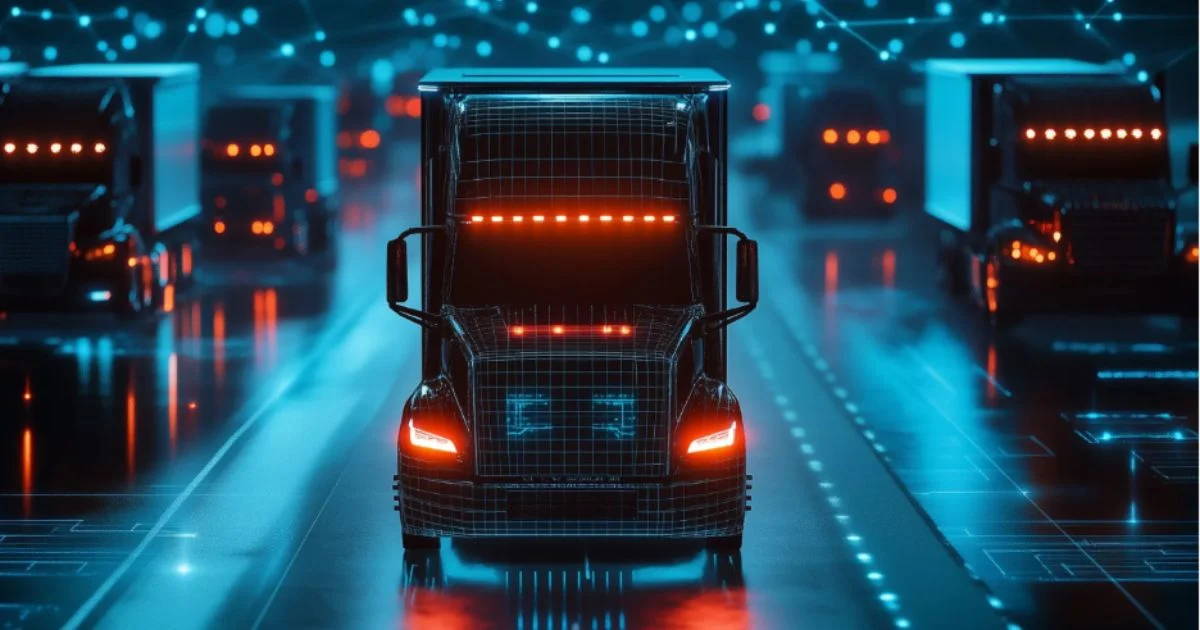 AI-powered connected commercial truck fleet